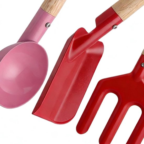 6-delige tuingereedschapset voor kinderen - tuingereedschap - schep - Graven en spelen in de buitenlucht - 5 x 20 cm - Meerkleurig - Metaal van Merkloos	 — afbeelding 2