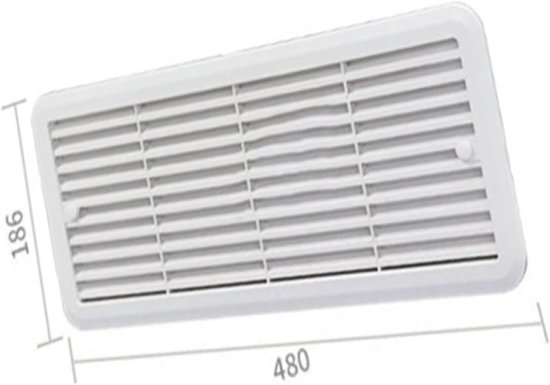 Ventilatierooster Koelkast - Rooster Caravan - Optimale Luchtstroom - Eenvoudige Installatie - 483 x 186 mm - Wit Zwart — afbeelding 3