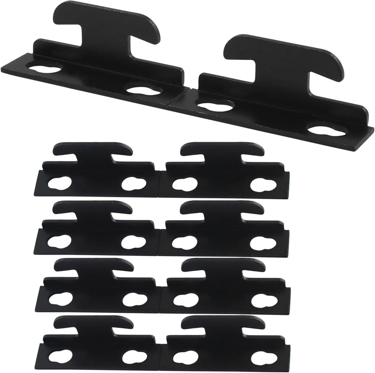 Gordijnroede Beugels - Muur Haken - Venster Decoratie - Heavy Duty Metaal - 10 Stuks - Zwart