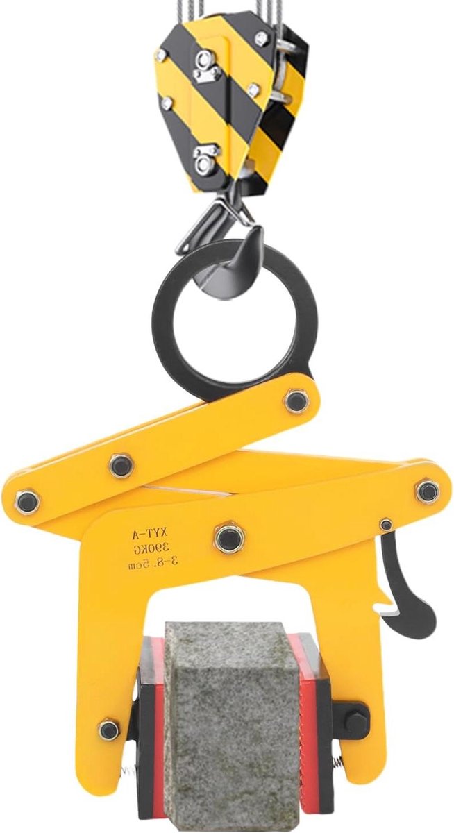 Stoeprandtang - Steendrager Hefapparaat - Stenen Verplaatsen - 390 kg Draagkracht - 3-8.5 cm Opening - Geel