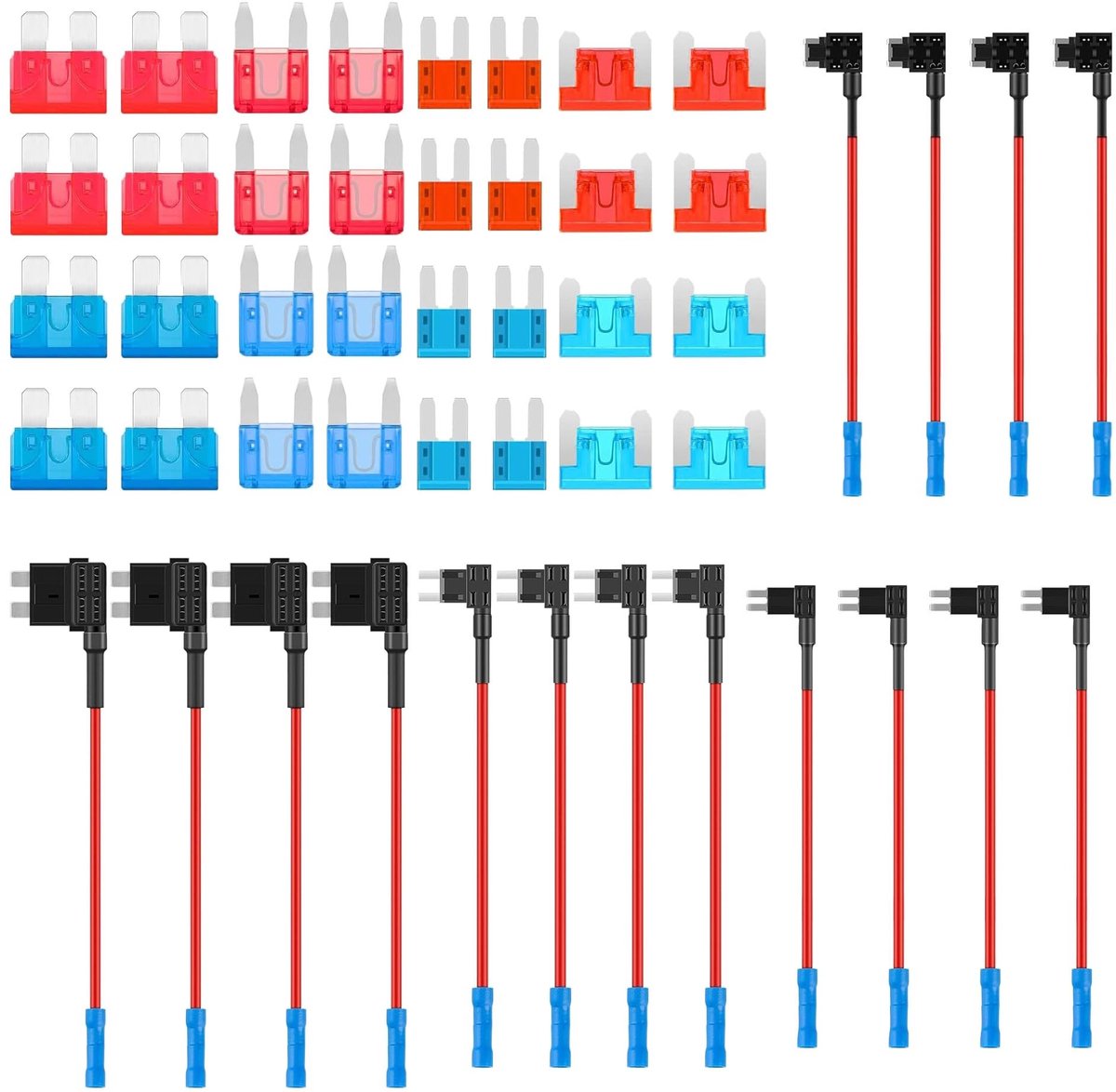 aladdien - Mini Micro2 Laag Profiel Stroomdiefzekering - 16 Stuks - Veiligheid en Betrouwbaarheid - Compact Formaat - Circuit Adapter - Voor Auto's ..