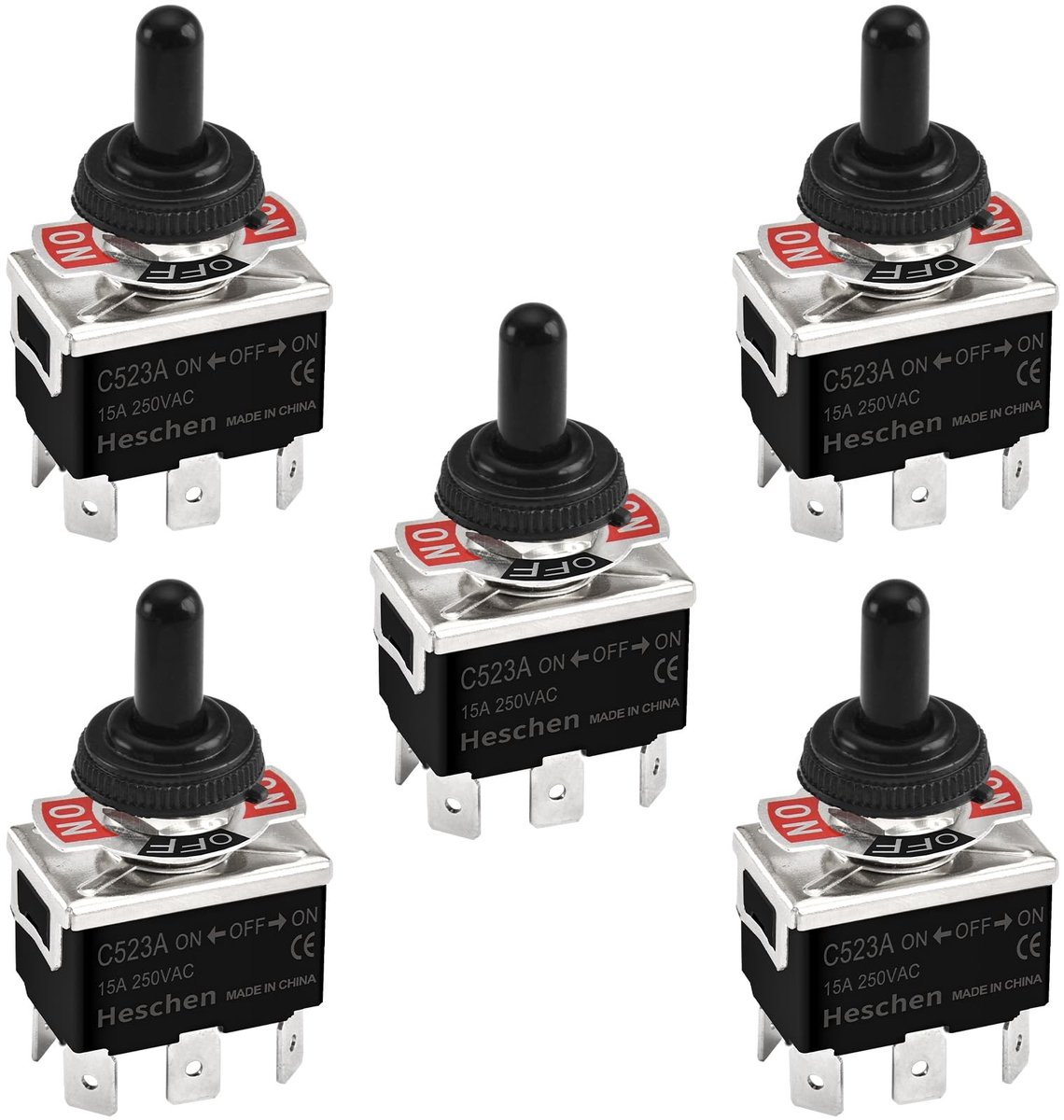 ONF3 - Metalen tuimelschakelaar - Waterdicht - 15A 250VAC - AAN/UIT/AAN - Geschikt voor diverse toepassingen - Compact formaat