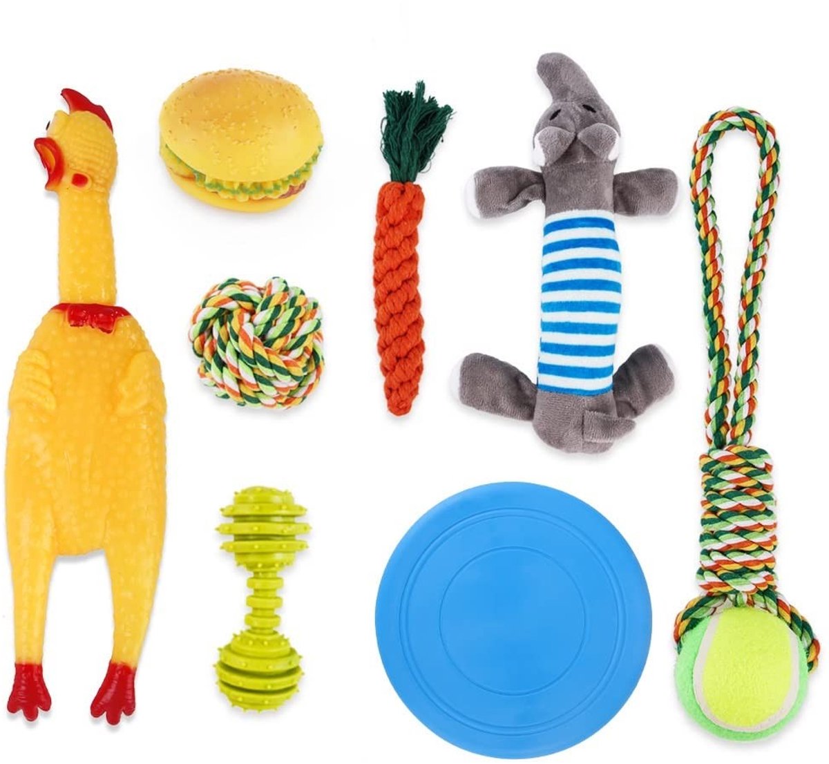 SPHProducts - Kauwspeelgoed voor hond - Puppy touwspeelgoed - 100% katoen - Tandjes schoonmaken - Veilig en duurzaam - Geschikt voor kleine en middelgr...