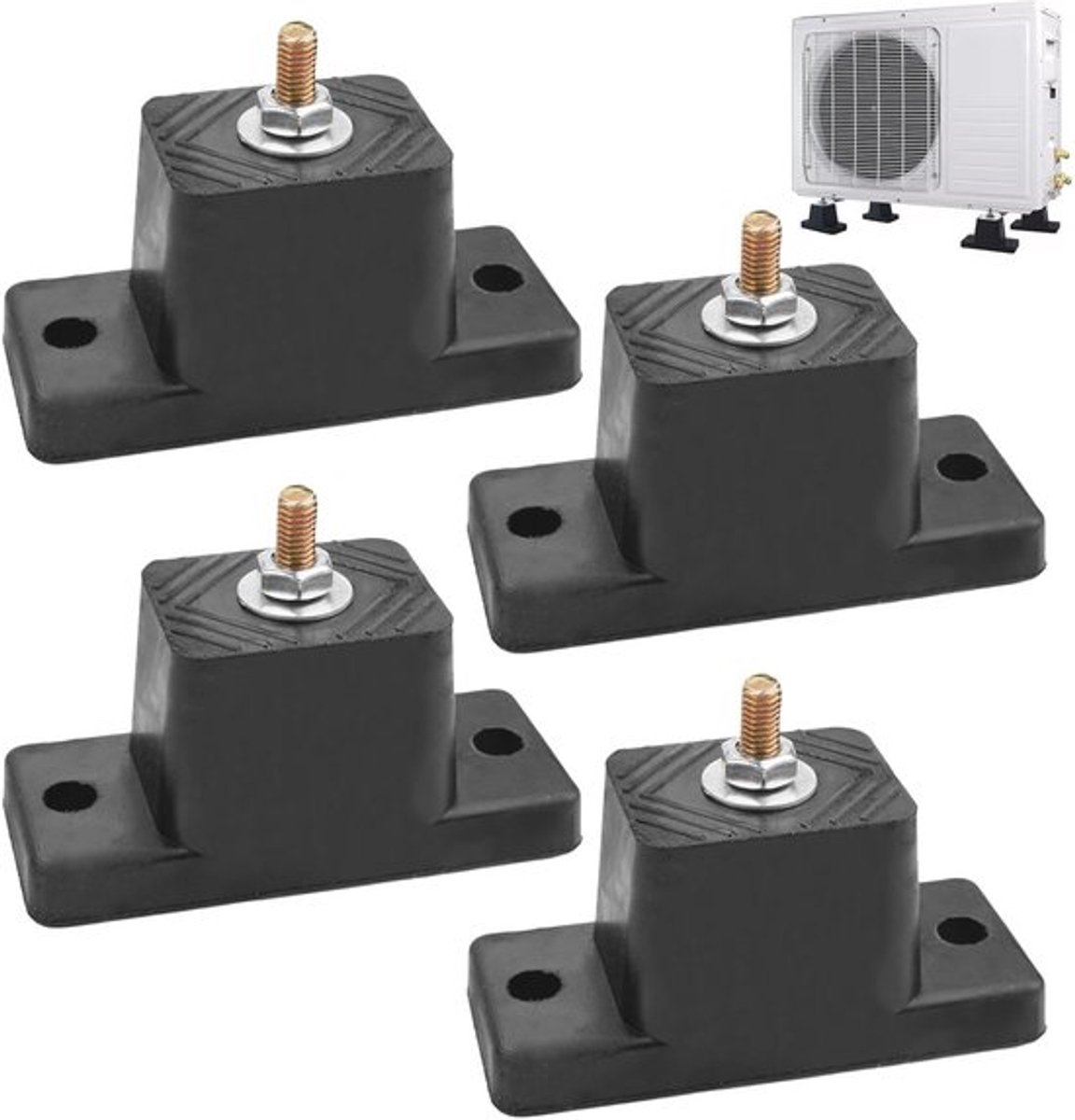 Trillingsdempers voor Airconditioning - 4 Stuks Rubber, Antislip, Ruisonderdrukking