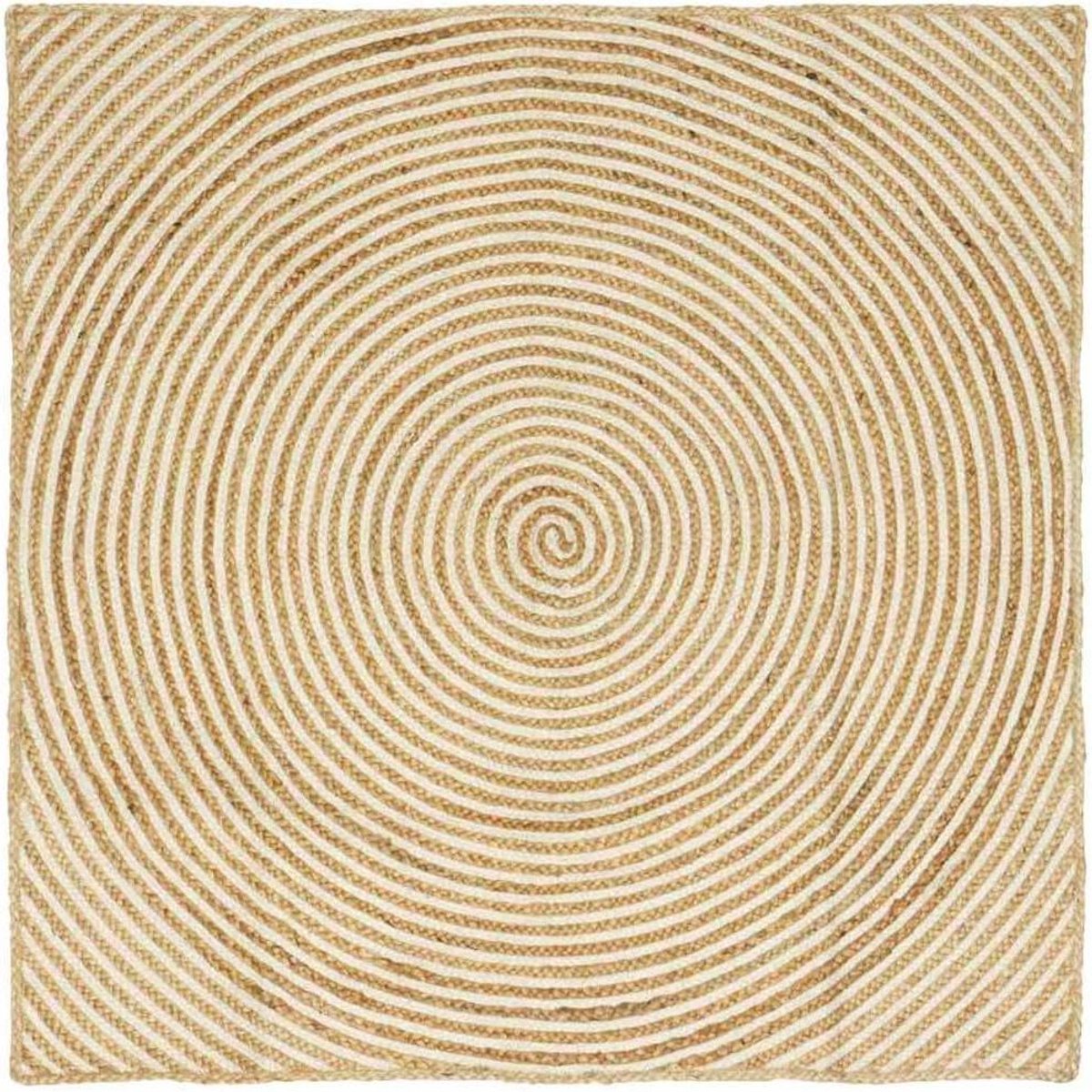 Vloerkleed Jute - Rond Tapijt - Woonkamer Decoratie - Handgemaakt Ontwerp - 160 x 160 cm -
