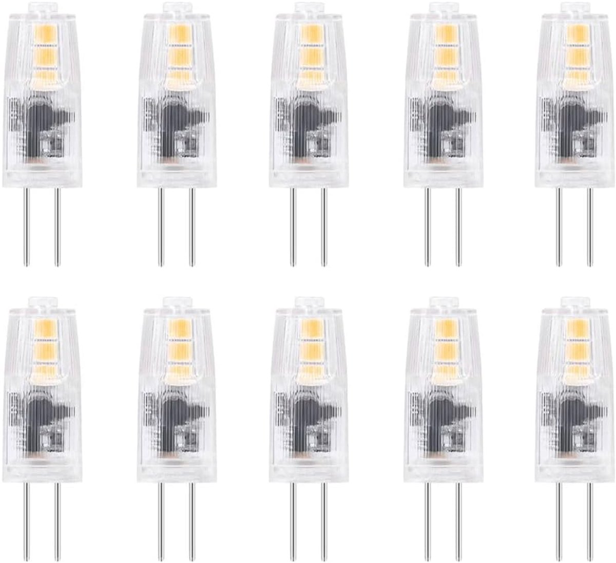 G4 LED Lampen 12V AC/DC 2W Warm Wit (3000K) - 20W Halogeen Vervanging (10 Stuks)