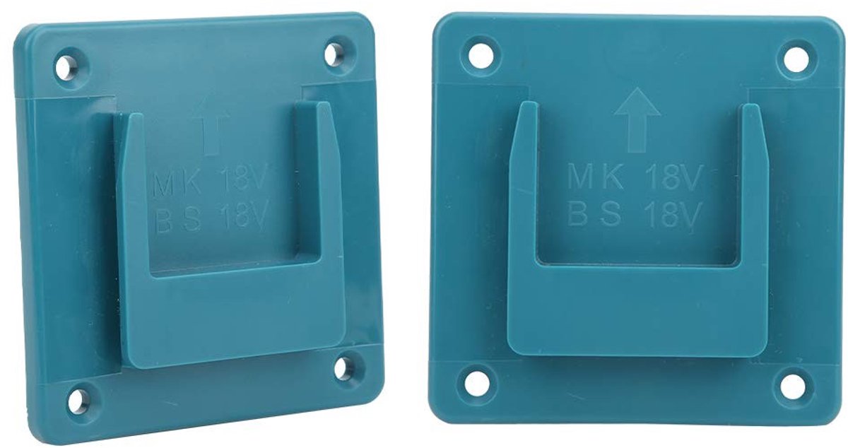 aladdien - Spartaanse Mount - Gereedschapshouder - Muurbeugel - Cyaan - Toolhouder - Bevestigingsapparaten voor 18V - Geschikt voor Boormachine - 2 ...