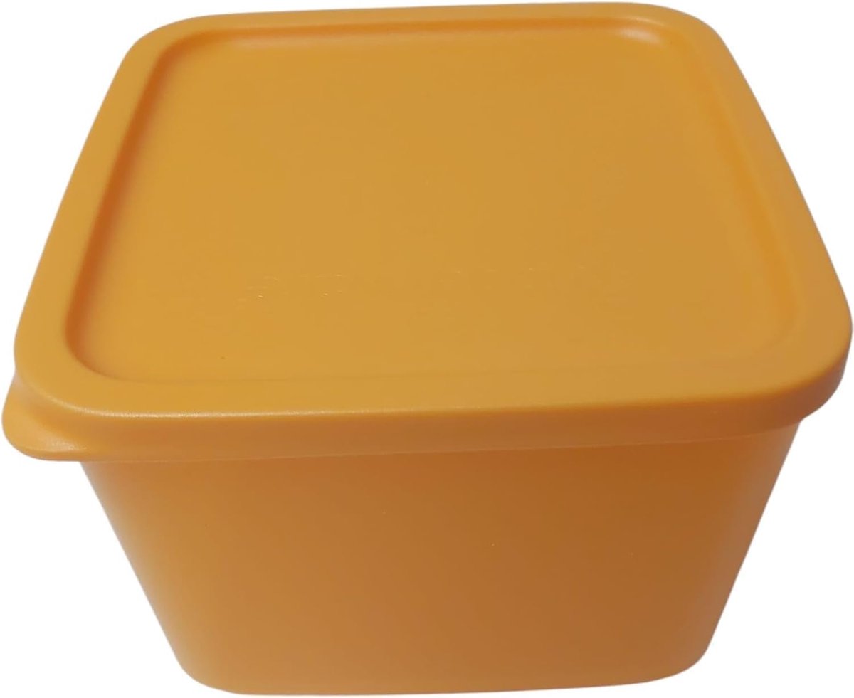 Vriescontainer met deksel - Koelkast bakje - Voedsel bewaren - Luchtdichte sluiting - 1 Liter - Oranje