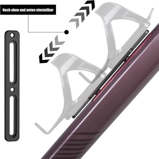 Flessenhouder fiets - Bidonhouder adapter - Drank meenemen - Verstelbare montage - 2 stuks - Zwart — afbeelding 4