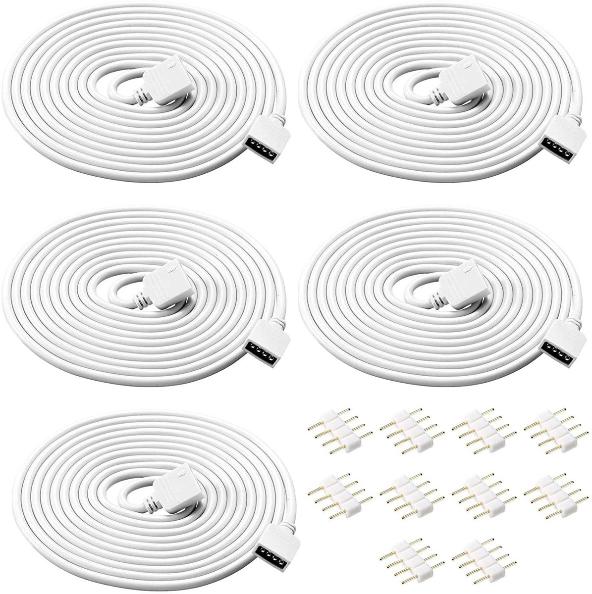 ONF3 - LED Strip Verlengkabel - 4-Pins - 2 Meter - Mannelijk naar Mannelijk - Verlengkabel voor LED Strips - Geschikt voor 3528 5050 2835 LED St...