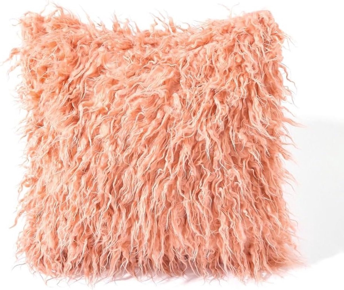 Decoratieve Kussenhoes van Neppels met Lange Haar Pluche, Fluffy en Zacht voor Sofa en Bed, Roze Kleur