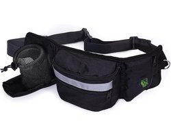Honden Snack Tas voor Training en Wandelen, Heuptas met Riem, Handige Treat Bag voor Honden, Zwart
