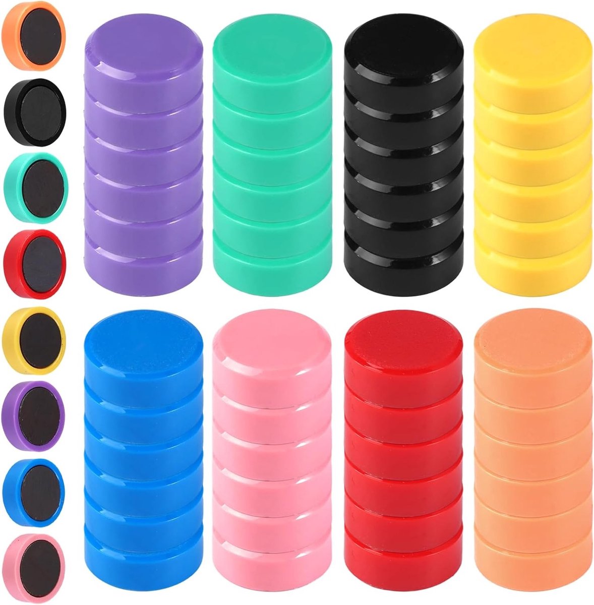48 Stuks Sterke Magneten voor Whiteboard en Koelkast, 20mm Ronde Magnetische Schijven, Ideaal voor Pinborden en Opbergruimtes