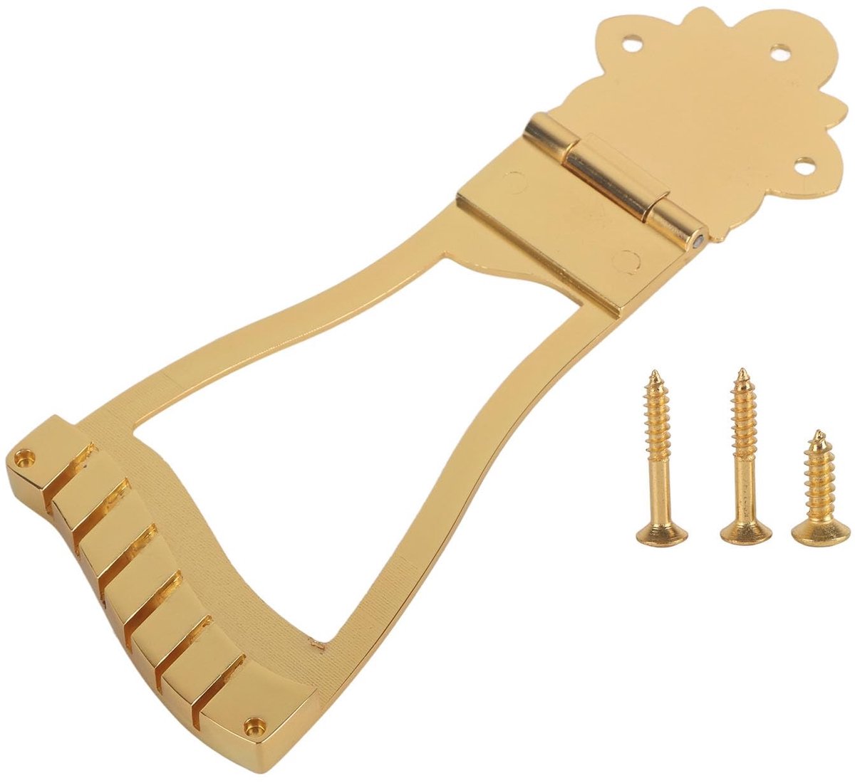 aladdien - Gitaarstaartstuk - Metalen Brugstaartstuk - Geschikt voor Holle Jazz-archtopgitaar - Muziekinstrumentaccessoires - Perfect voor muzikante..