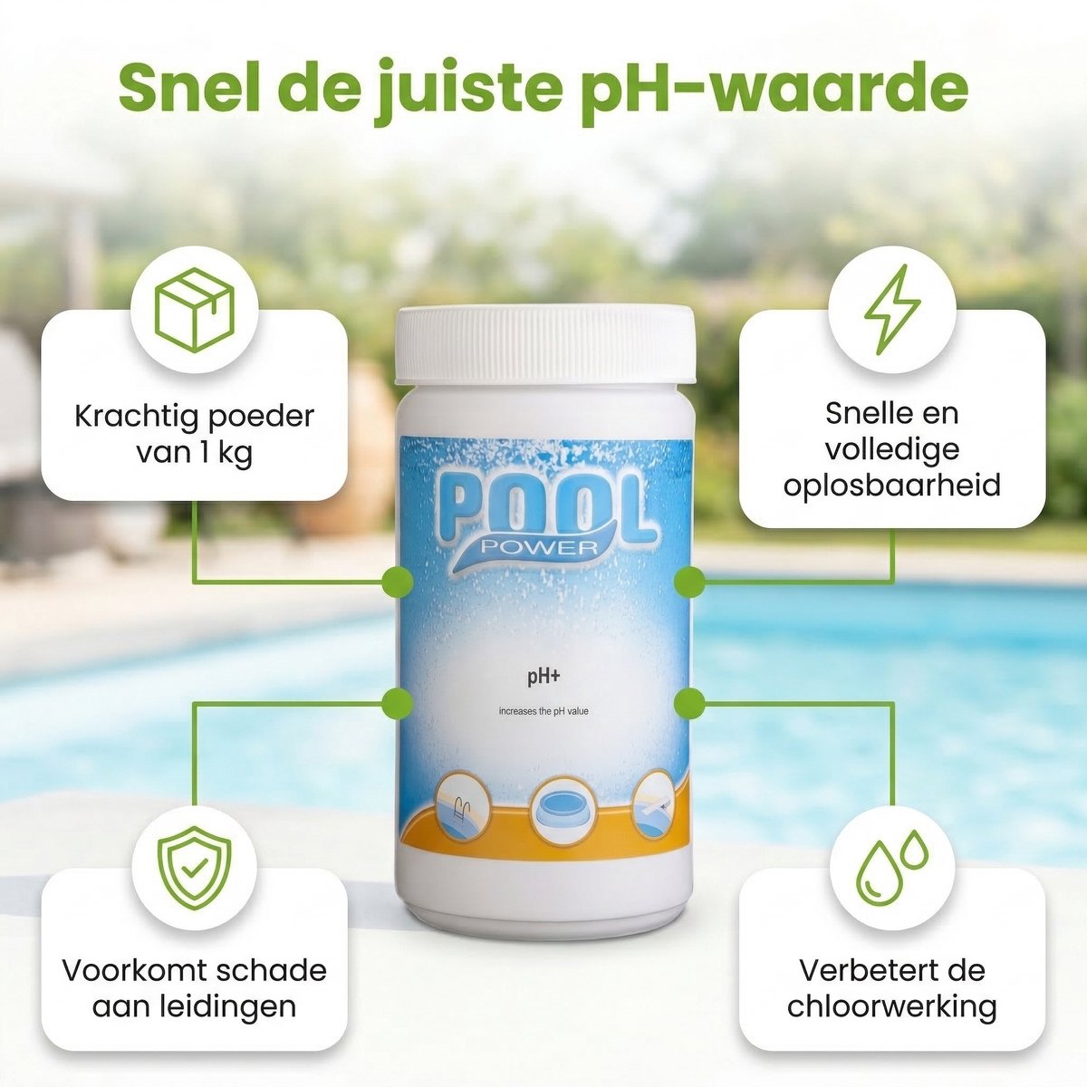 Zwembad Onderhoudspakket - Onderhoud Zwembad - bevat Chloor - PH-min en PH-plus (3-delig) – foto 2