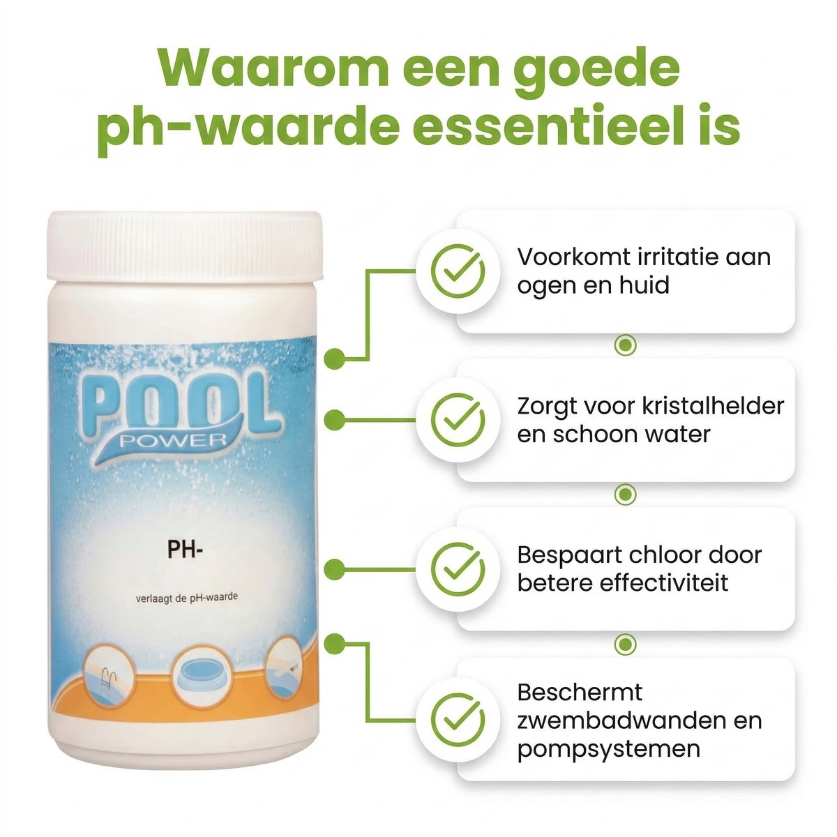 Zwembad Onderhoudspakket - Onderhoud Zwembad - bevat Chloor - PH-min en PH-plus (3-delig) – foto 7