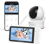 Youha Babyfoon - Babyfoon met Camera, Kleuren beeldscherm en App - Modern Design, Scherp Kleurenbeeld en Helder Geluid - Compatibel met Meerdere Camera's - Beeldbabyfoon Baby6T