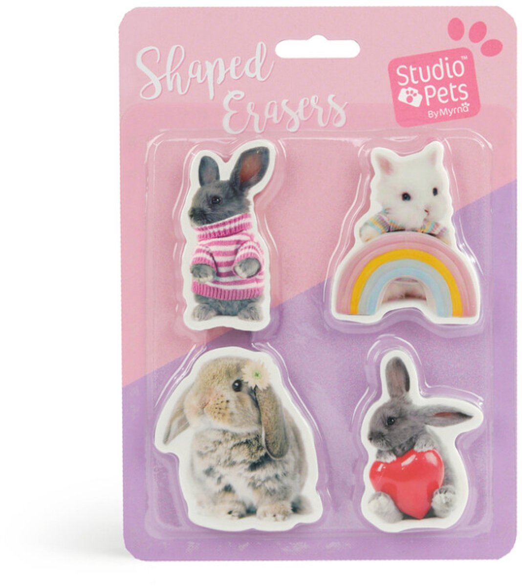 Studio Pets gommen set - schattige dieren uitwisgummen voor kinderen.