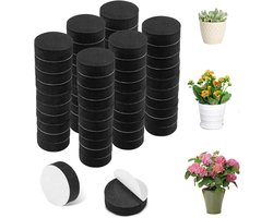 Zwarte zelfklevende antislip potvoetjes voor bloempotten - 60 stuks voor binnen en buiten, geschikt voor kleine, middelgrote en grote planten