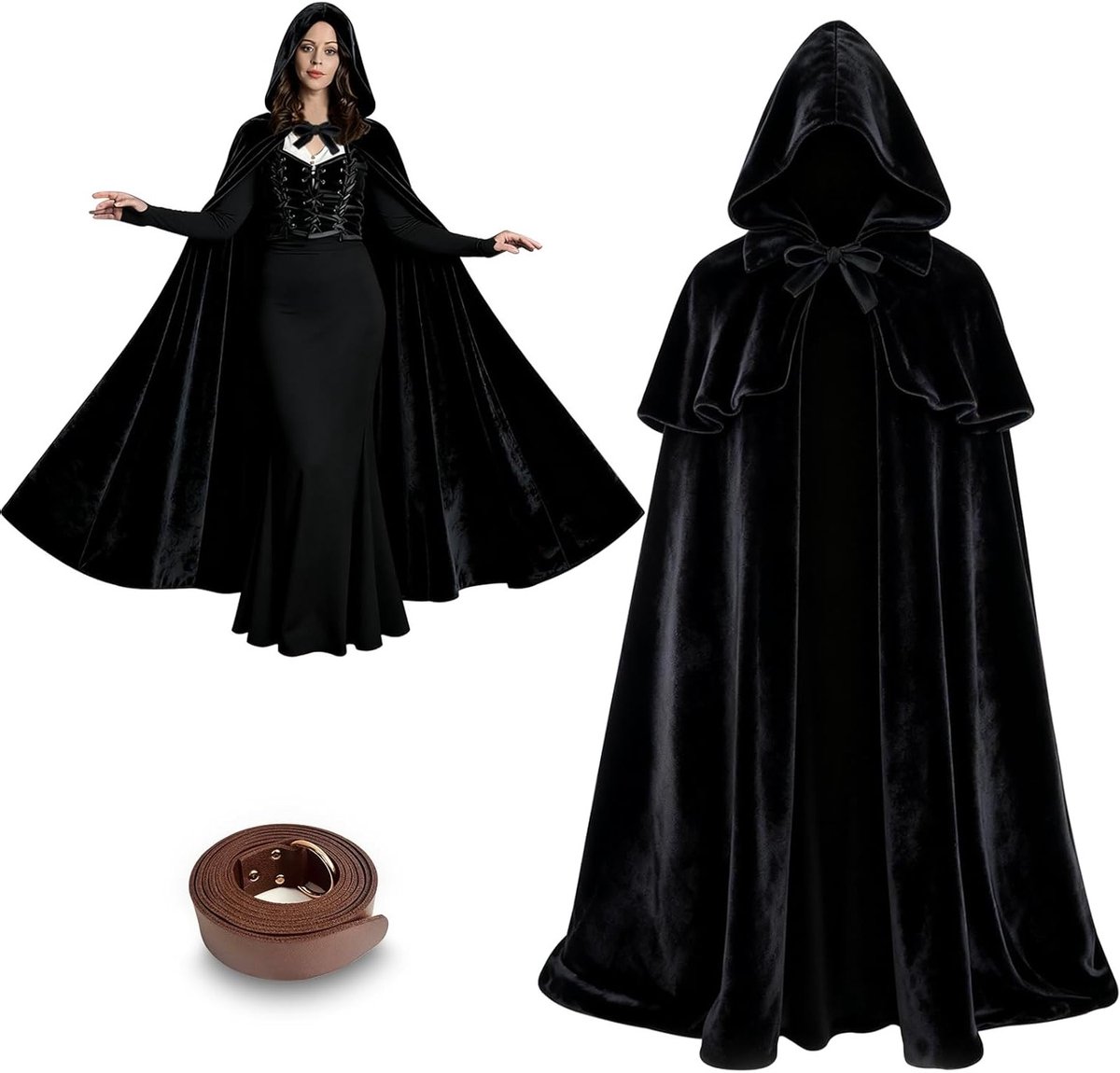 Middeleeuwse Cape met Kap voor Hobbit, Perfect voor Halloween en Cosplay Avonturen