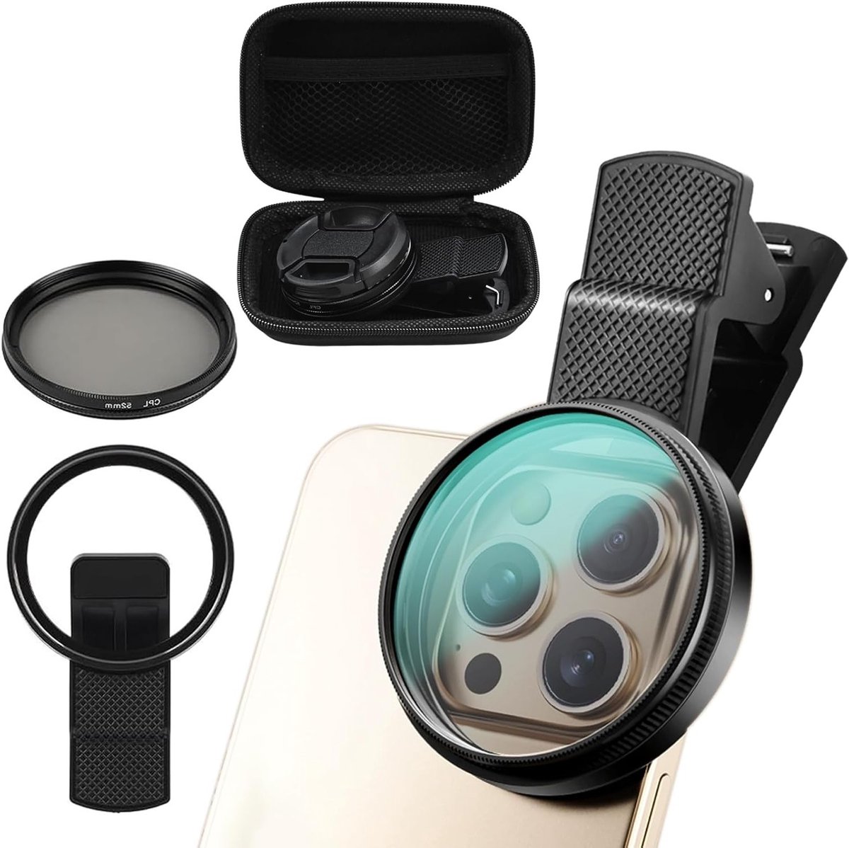 Professionele CPL Polaroid Filter voor Smartphone, HD Dubbelzijdig Gecoat Optisch Glas, Ideaal voor Fotografie en Videografie