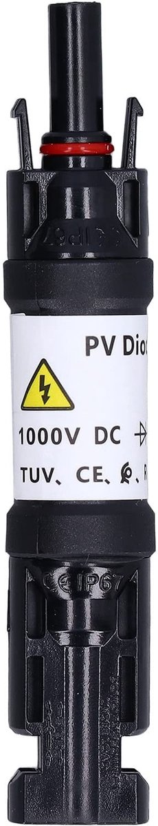 Allecto - Solar PV In-Line Zekeringhouder - Waterdicht - 1000V - 10A - Zonnepanelen - Geschikt voor zware omgevingen - Zwart