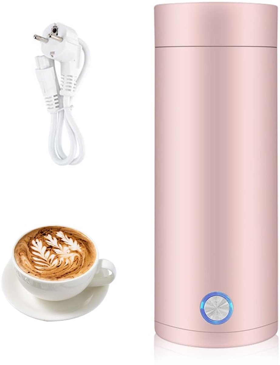 Allecto - Mini Waterkoker - Snelle Elektrische Kettle - 400ml - Roze RVS - Ideaal voor Reis en Thuis - Compact en Efficiënt - Perfect voor Koffie e...