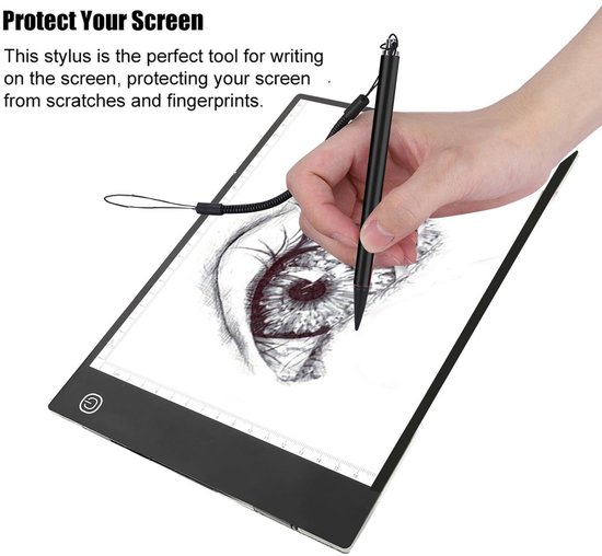 Allecto - Touch Pen - Styluspen - Lichtgewicht en praktisch ontwerp - Zwart - Compatibel met smart devices - Beschermt scherm tegen krassen - Ideaa... — afbeelding 2