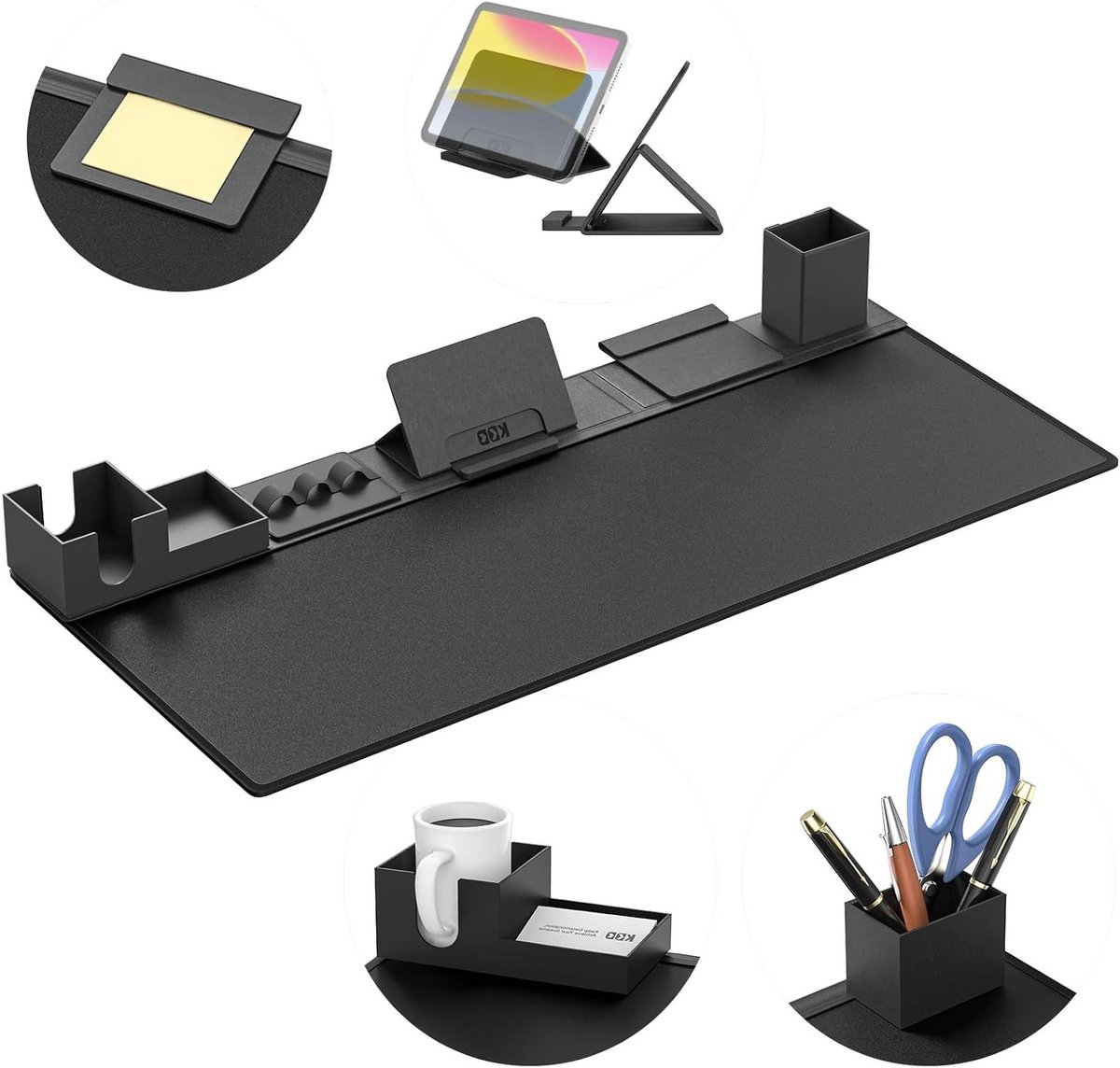 Desk Pad Set 6 in 1 - Multifunctionele Muismat met Magnetische Opbergaccessoires voor Telefoon, Tablet en Kantoorbenodigdheden - Ideaal voor Thuis en Op Kantoor