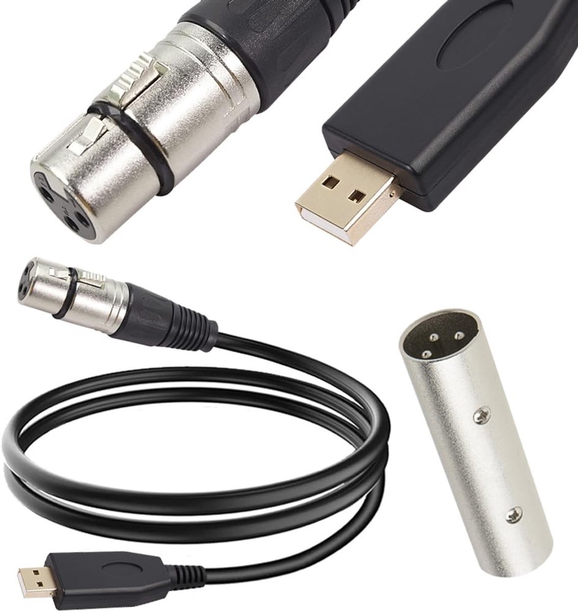 XLR naar USB Microfoon Kabel 2M - Hoge Kwaliteit Audio Adapter voor Recording en Karaoke
