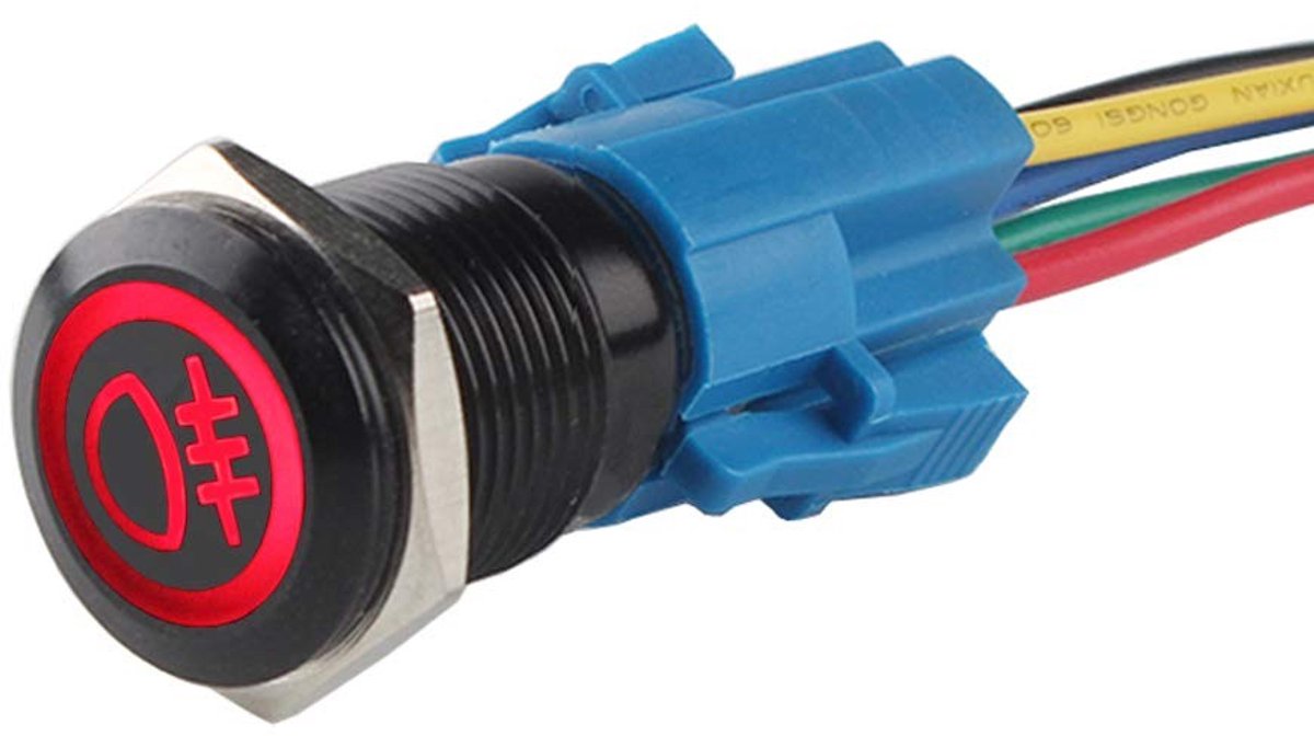 aladdien - Tuimelschakelaar - Drukschakelaar met Rood Licht - Zwart - Waterdicht - 12V Schakelaar voor Auto en Vrachtwagen