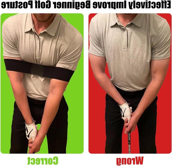 2 Stuks Golf Swing Trainingsarmband, Arm Tape Swing Trainer, Houdingscorrectie Oefenriem voor Beginners in Zwart en Wit, Verbeter je Golftechniek en Stabiliteit — afbeelding 4