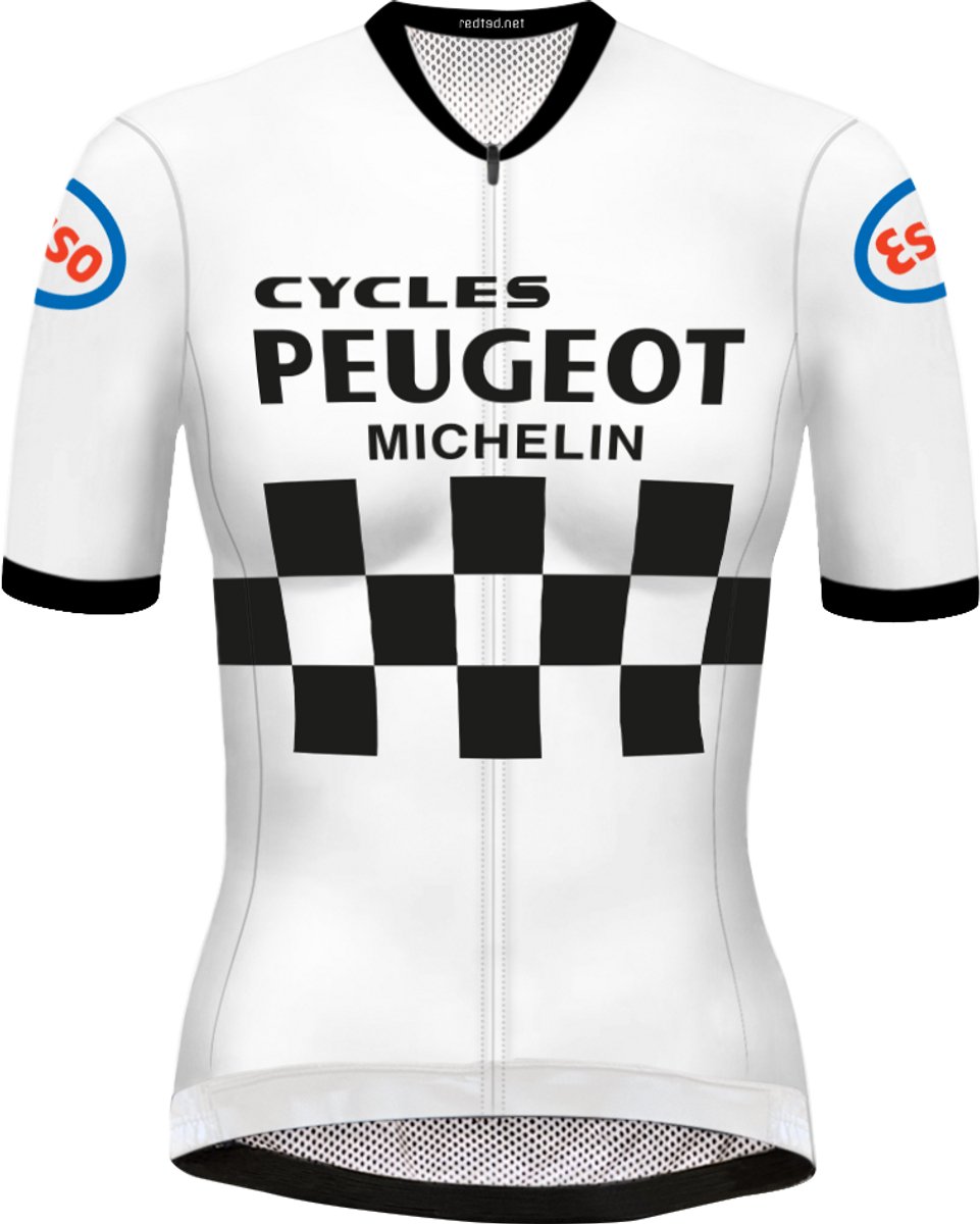 Retro Dames Wielershirt Peugeot Wit - Gruppo Sportivo - M