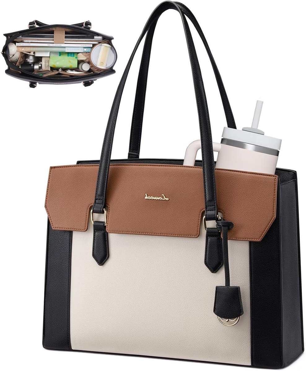 Stijlvolle laptop handtas voor dames met meerdere vakken en een trendy ontwerp