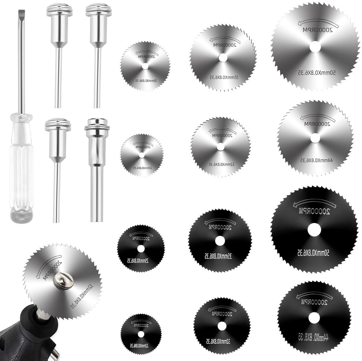 Doorslijpschijf metaal 17 stuks - zaagblad cirkelzaagblad - boormachine zaagopzetstuk - multifunctioneel gereedschap accessoires - high-speed stalen messen - schroevendraaier - hout glas