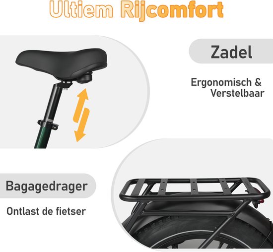 Maxtron Camel Elektrische Fiets–864Wh Accu–20×4.0 Inch Fatbike Banden –Geüpgrade Hydraulische Schijfremmen met Motoronderbreking–Actieradius tot 120 km–Verende Voorvork met Lock-out (Dubbele Modus)–Shimano 7 Versnellingen–Elektrische Stadsfiets–Groen — afbeelding 2