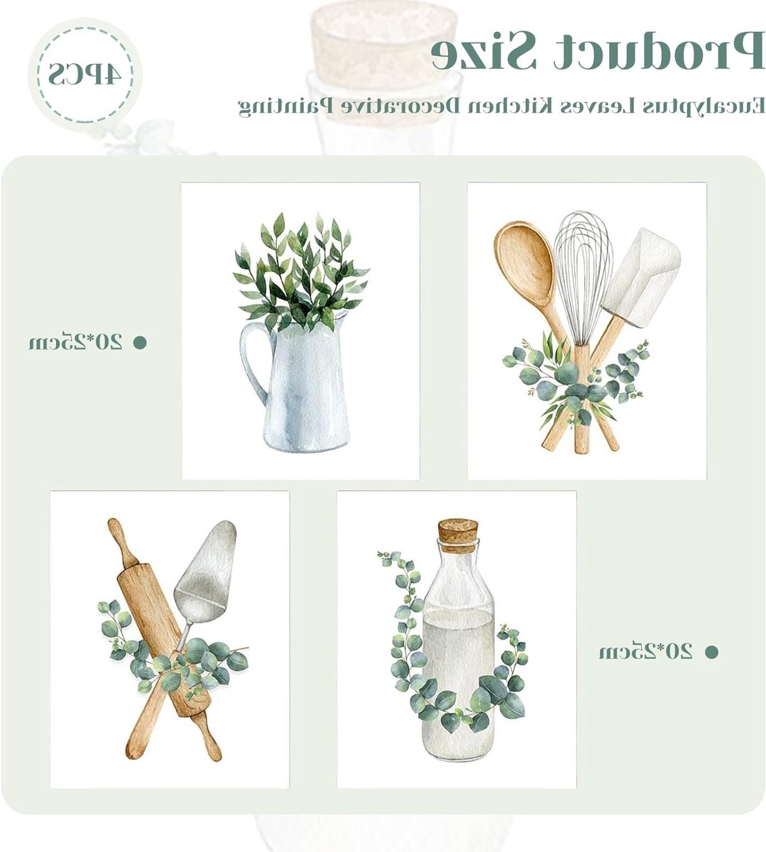 Set van 4 Botanische Posters voor Keuken en Eetkamer - Minimalistische Wanddecoratie, 20x25cm, Boho Stijl, Kunstdrukken voor Modern Interieur — cadeau in Wonen & Interieur - foto 5