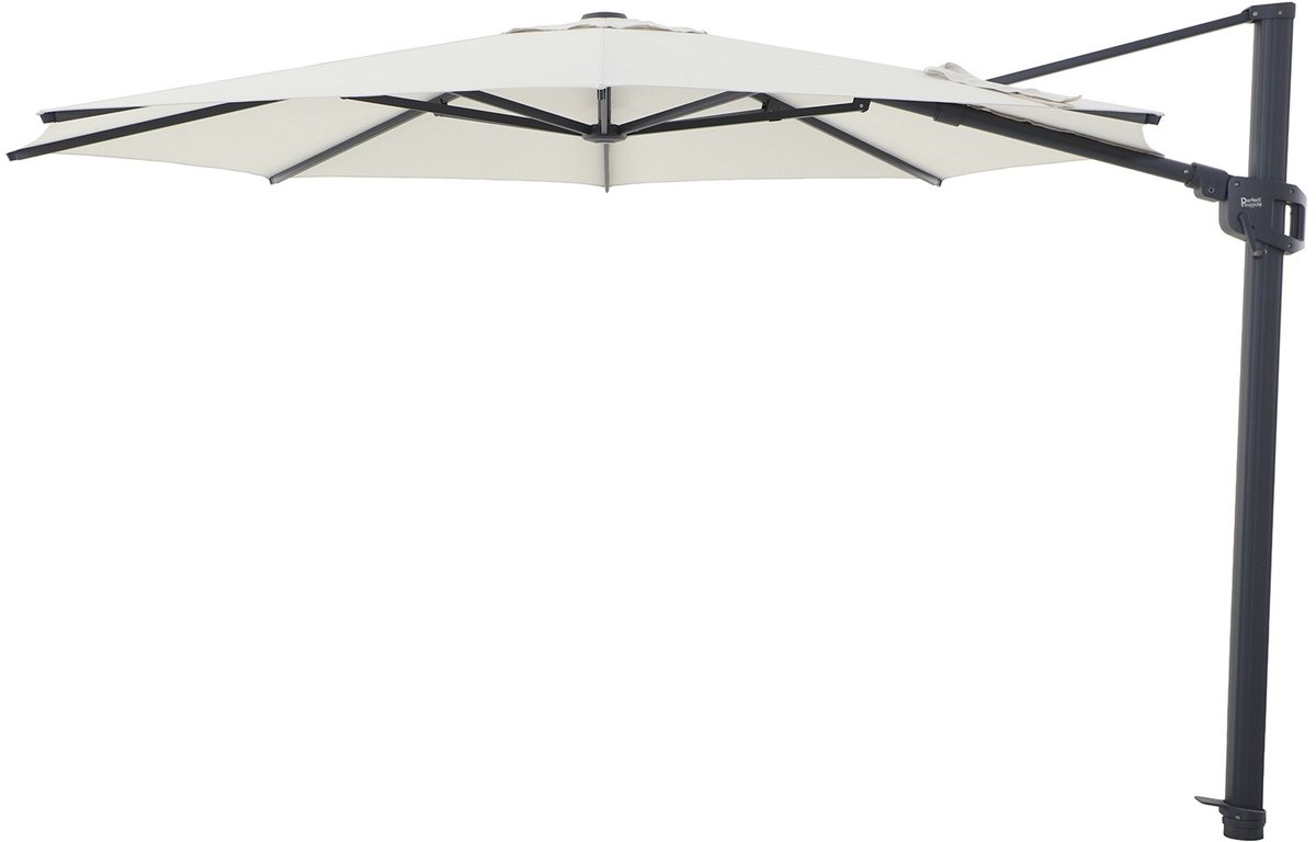 Perfect Shadow Eclipse ronde zweefparasol Ø350 cm. Ultra - Antraciet/Soft Sand
