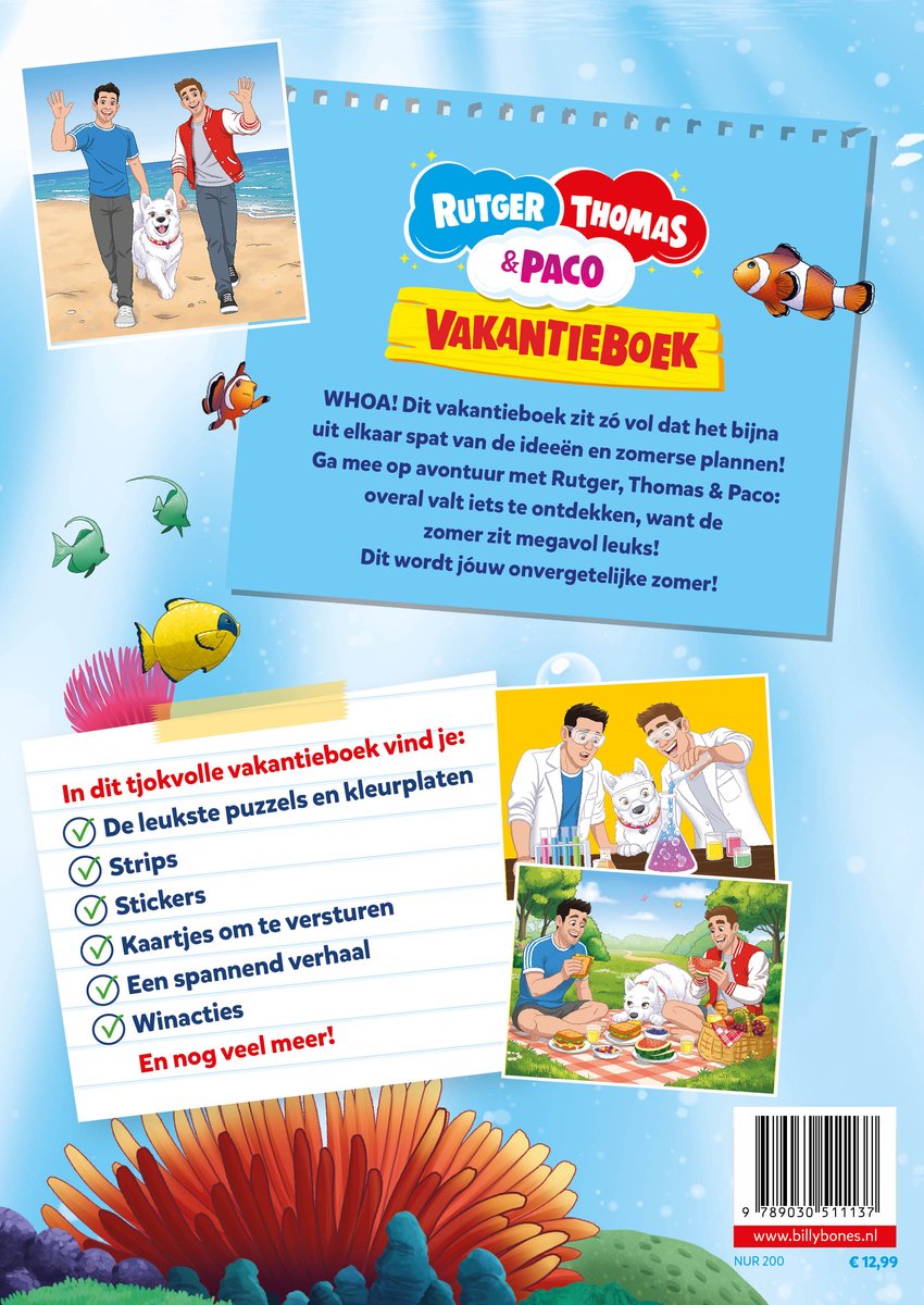 Rutger, Thomas & Paco 4 - Het vakantieboek van Rutger, Thomas en Paco - back cover