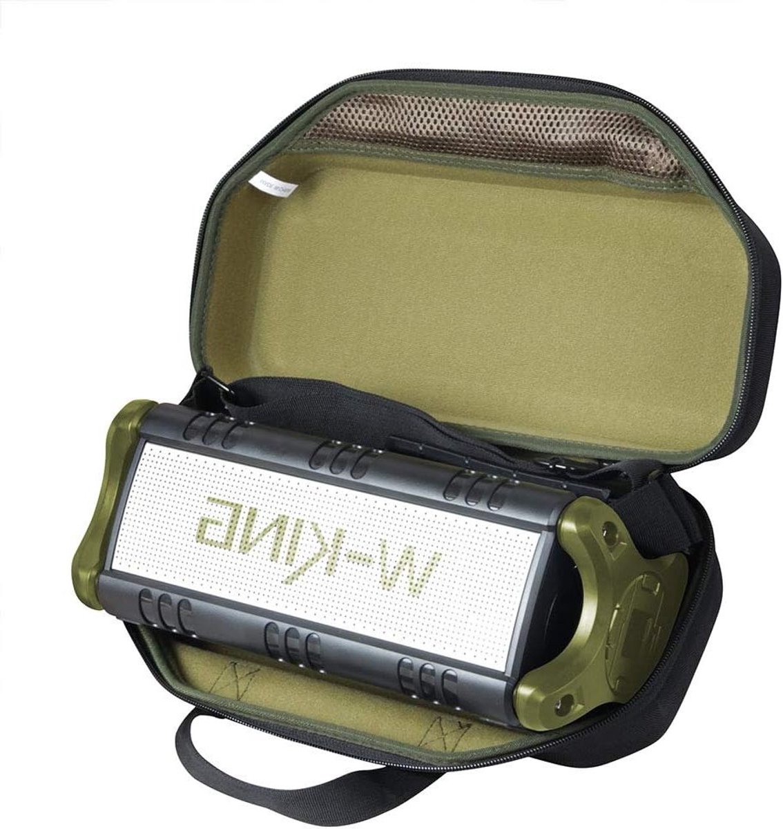 Duurzame Hard Travel Case voor Draagbare Bluetooth Speakers, Bescherming en Opbergruimte (Zwart+Groen)