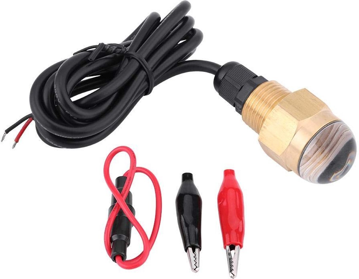 Underwater Light for Boat, Marine Boat 12V 1.2m/47inch Cable Length 840lm Brightness Brass Glass Blue Subsea Light LED Underwater Light Lamp Drain Plu