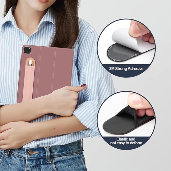Allecto - Set van 2 siliconen handgrepen - ergonomisch ontwerp - zwart en roze - premium kwaliteit - compatibel met Apple Pencil 2e gen - ideaal vo... — afbeelding 3