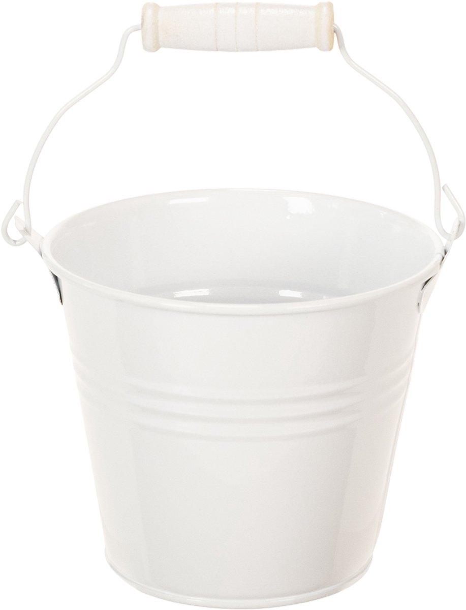 Metalen emmer wit Ø12cm H10cm 8 st, 8 Stück