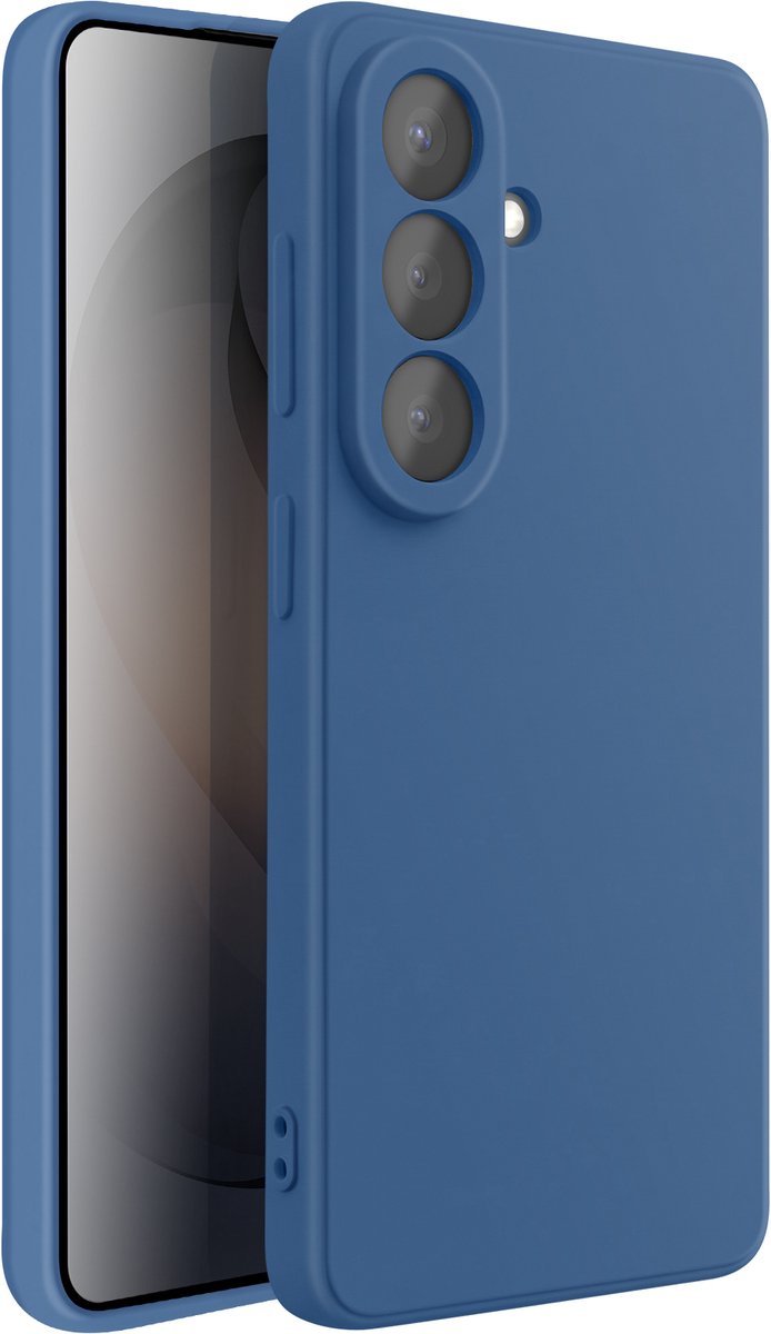 Avizar Hoesje Geschikt voor Samsung Galaxy S26 van Zacht Soft-Touch Siliconen, Blauw