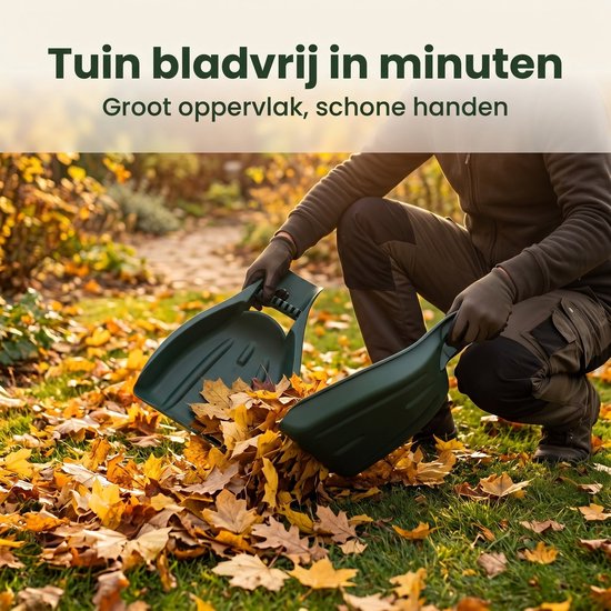Cheqo® Bladgrijper Set van 2 - Bladschep - Schephanden - Bladeren Oprapen - Tuinafval - Scoops - Bladverzamelaar - Handharken - Bladhark - Tuinklauwen - Blad Opraap Hulpmiddel - Gazongras - Tuingereedschap - Groen van Cheqo — afbeelding 5