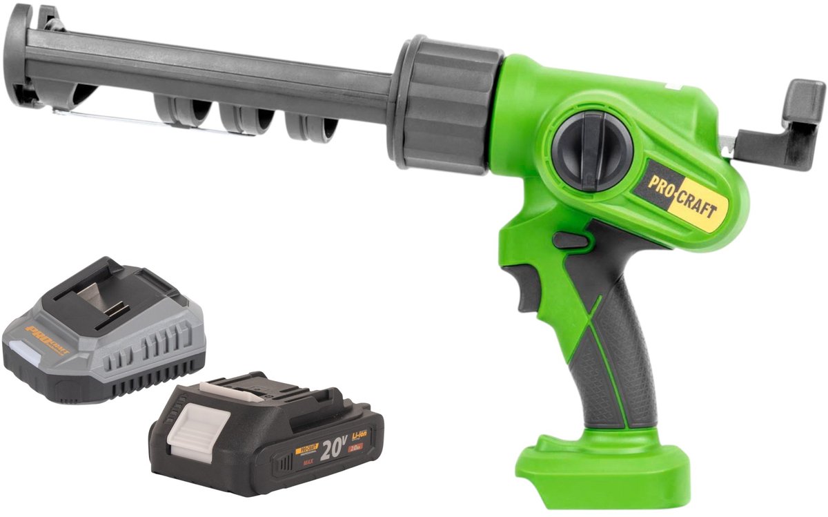 Procraft PC20bb accu-patroonpistool 20 V 2000 N 280 - 310 ml + 1x accu 2,0 Ah + oplader