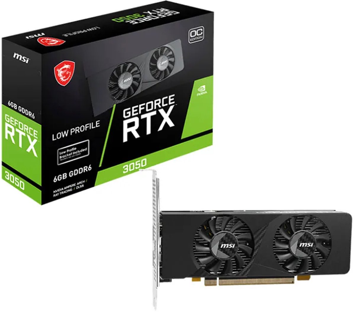 MSI GEFORCE RTX 3050 LP E 6G OC videokaart NVIDIA 6 GB GDDR6
