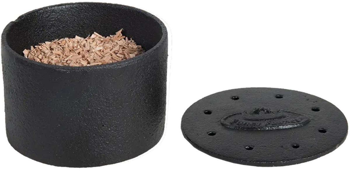 Deco Boltze Barbeque / BBQ rookbox - smoker - ijzer - met houtsnippers - 15 x 8 cm