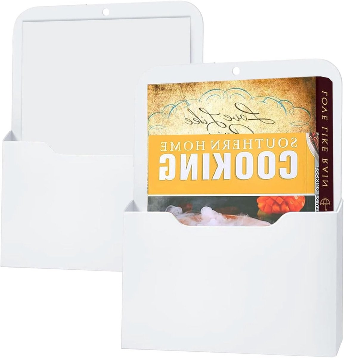 Magnetische Documenthouder Set van 2, Ideaal voor Papier, Rekening en Documenten, Met Penhouder en Koelkastmagneten (Wit)