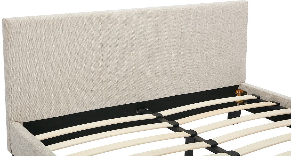 Vente-unique Bedframe stof beige 140 x 190 cm